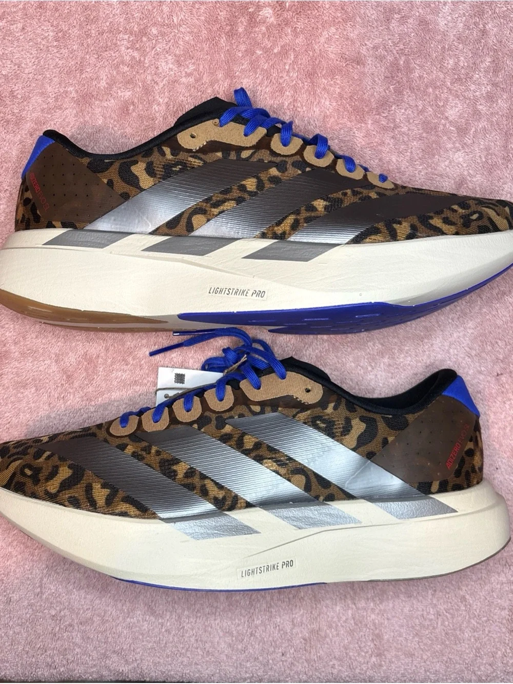 Adidas Adizero Evo SL men’s athletic shoes leopard print brown JS4493 Size 9.5